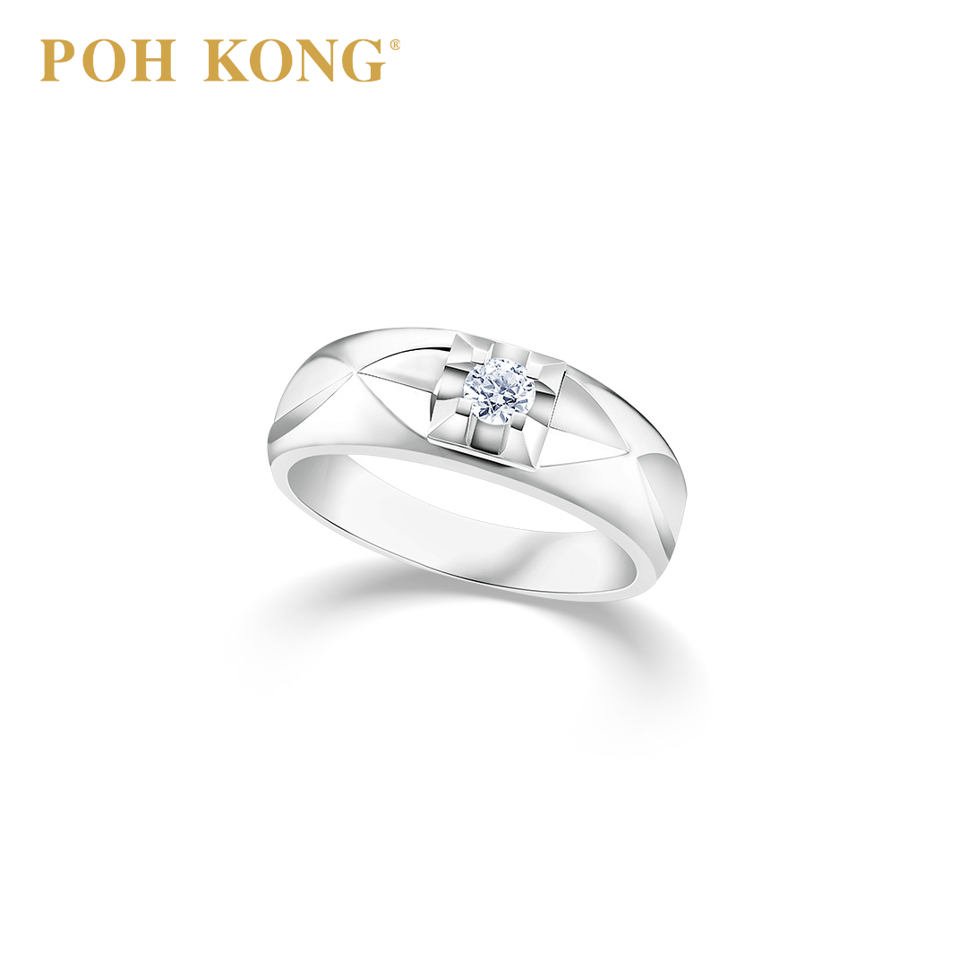 POH KONG 750/18K White Gold Graceful Diamond Ring