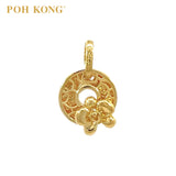 POH KONG 916/22K Yellow Gold Anggun Round Shape With Orchid Pendant