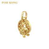 POH KONG 916/22K Yellow Gold Anggun Round Shape With Orchid Pendant