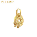 POH KONG 916/22K Yellow Gold Anggun Round Shape With Orchid Pendant