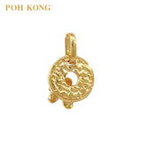 POH KONG 916/22K Yellow Gold Anggun Round Shape With Orchid Pendant