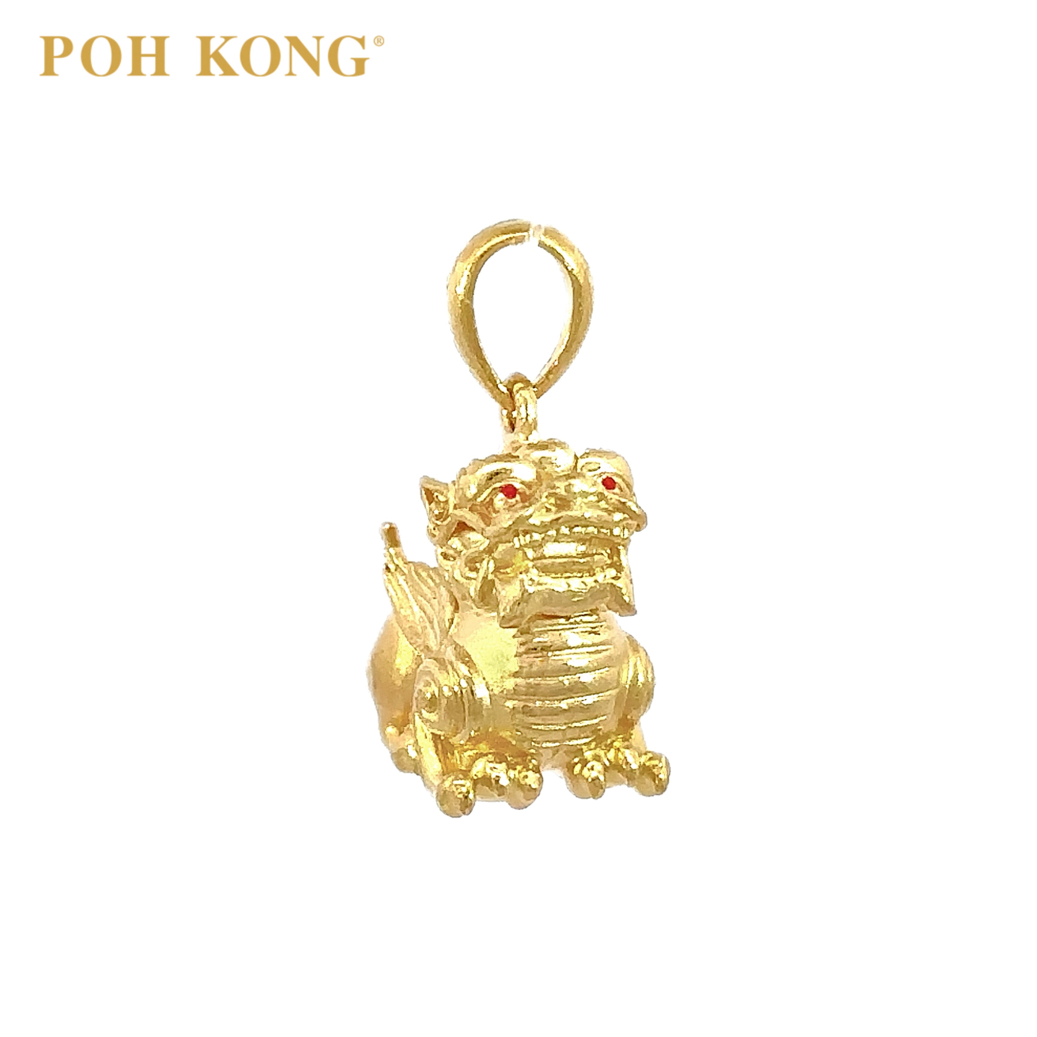 POH KONG 916/22K Yellow Gold Auspicious Golden PIXIU Pendant (2016)