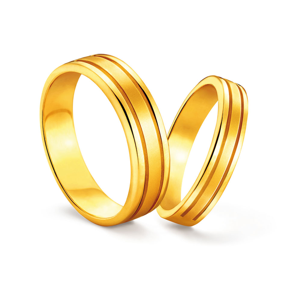 Men's Round Copper 18k Gold plated Ring Wedding Ring Couple - Temu Malaysia