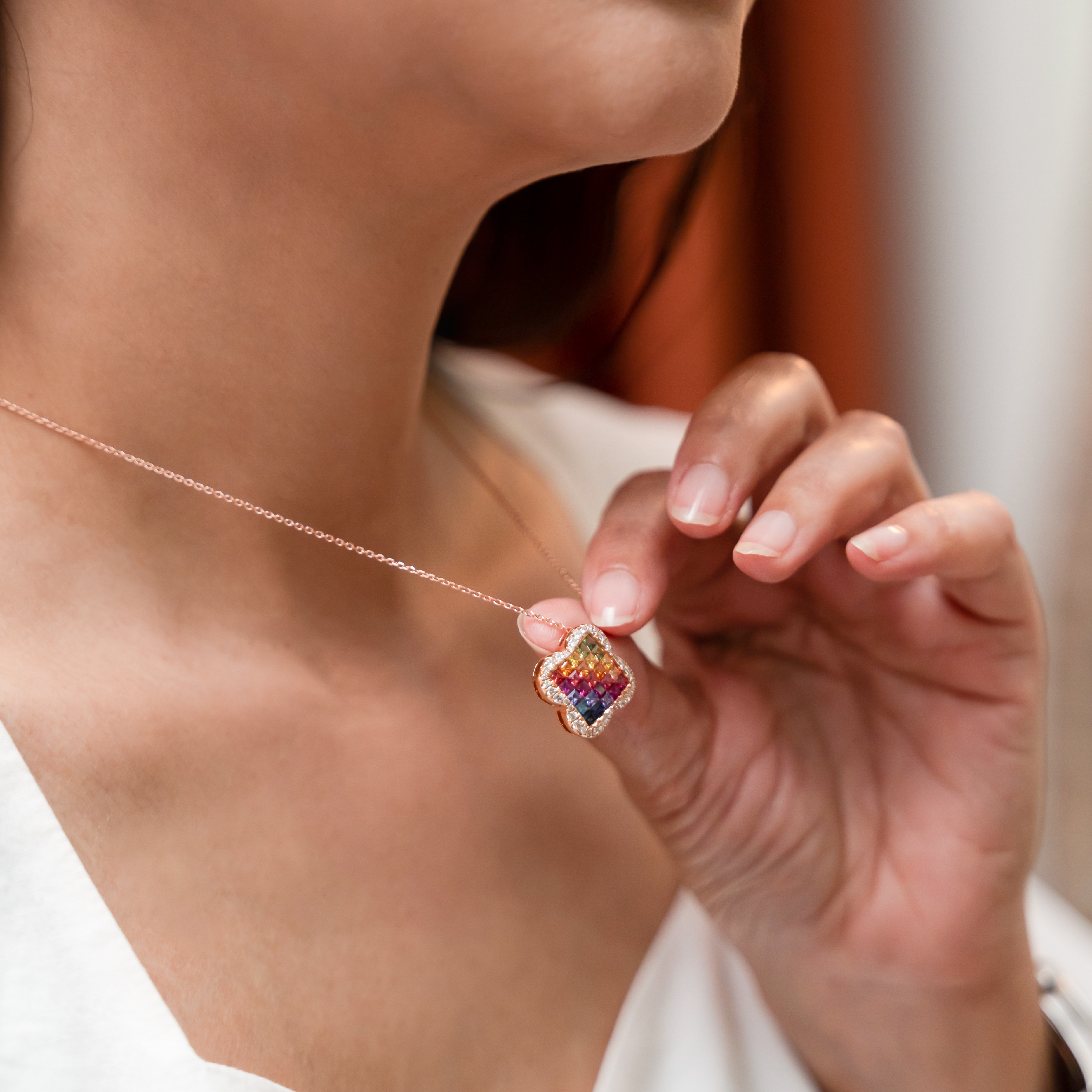 Multi Color Sapphire Necklace | ShopStyle