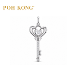 POH KONG 750/18K White Gold Diamond Key Pendant