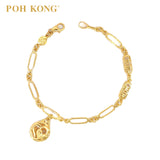 POH KONG 916/22K Yellow Gold Happy Love Round Shape With Love Bracelet