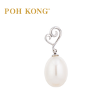 POH KONG 375/9K White Gold Heart Pearl Pendant