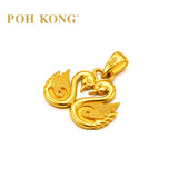 POH KONG 916/22 Gold Happy Love Swans Pendant