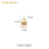 POH KONG 916/22K Yellow Gold 'FU' Elongated Oval Pendant