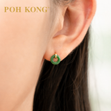POH KONG 750/18K Yellow Gold Donut Jade Earrings