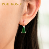 POH KONG 750/18K White Gold Dangle Jade Earrings with Diamond