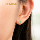 POH KONG 750/18K Yellow Gold Jade Earstuds