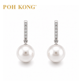 POH KONG 750/18K White Gold Luminous Elegance Pearl with Diamond Stud Earring