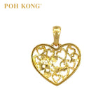 POH KONG 916/22K Gold Anggun Love and Flower Pendant (L)