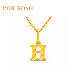 POH KONG 916/22K Yellow Gold Exquisite Alphabet Pendant H