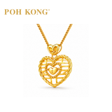 POH KONG 916/22K Yellow Gold Happy Love Heart Shape Gold Pendant