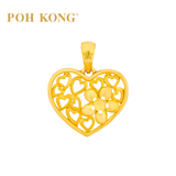 POH KONG 916/22K Gold Anggun Love and Flower Pendant (L)