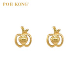 POH KONG 916/22K Yellow Gold Love Apple Earrings