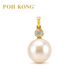 POH KONG 750/18K Yellow Gold Eternal Pearl with Diamond Pendant