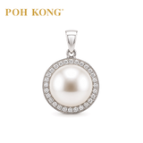 POH KONG 750/18K White Gold Luna Pearl with Diamond Pendant