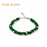POH KONG 750/18K White Gold Jade Beads Bracelet with Pearl and Diamond