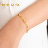 POH KONG 916/22K Yellow Gold Classic Paperclip Design Bracelet