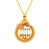 Auspicious Circular Dragon Abacus Pendant