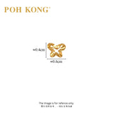 POH KONG 916/22K Yellow Gold Layered Striped Butterfly Earrings