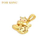 POH KONG 916/22K Yellow Gold Auspicious Fortune 'FU' Snake Pendant