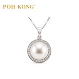 POH KONG 750/18K White Gold Luna Pearl with Diamond Pendant
