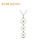 POH KONG 750/18K White Gold Eternal Pearl Trio Pendant