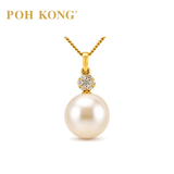 POH KONG 750/18K Yellow Gold Eternal Pearl with Diamond Pendant