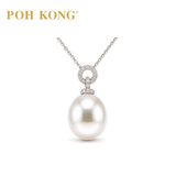 POH KONG 750/18K White Divine Pearl with Diamond Pendant
