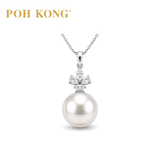 POH KONG 750/18K White Gold Pearl Majesty with Diamond Pendant