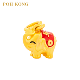 POH KONG 916/22K Yellow Gold "PingAn" Elephant Pendant