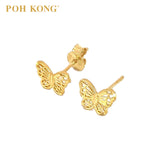 POH KONG 916/22K Yellow Gold Layered Hollow Butterfly Earrings