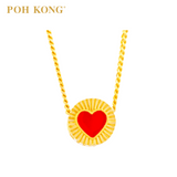 POH KONG 916/22K Yellow Gold Happy Love Heart Shape Charm