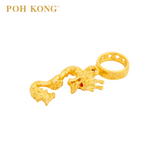 POH KONG 916/22K Yellow Gold Happy Love Dragon Charm Pendant