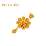 POH KONG 916/22K Layered Gold Flower Pendant