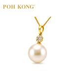 POH KONG 750/18K Yellow Gold Eternal Pearl with Diamond Pendant