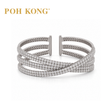 POH KONG 750/18K WHITE GOLD CLASSIC DIAMOND BANGLE