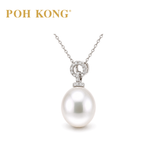POH KONG 750/18K White Divine Pearl with Diamond Pendant