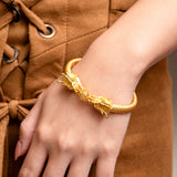 916/22K Auspicious Orb of Twin Dragons Bangle