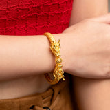916/22K Auspicious Orb of Twin Dragons Bangle