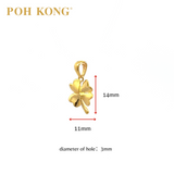 POH KONG 916/22K Gold Tranz Four Leaf Clover Pendant