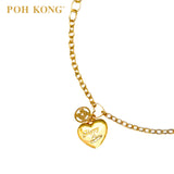 POH KONG 916/22K Yellow Gold Happy Love Heart Bracelet