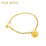POH KONG 916/22K Yellow Gold Happy Love Endless Happiness Mini Hearts Bracelet