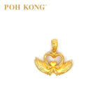 POH KONG 916/22K Yellow Gold Happy Love Swans Pendant
