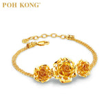 POH KONG 916/22K Gold Happy Love Enchanted Roses Bracelet