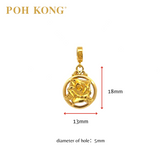 POH KONG 916/22K Yellow Gold Happy Love Roses Pendant